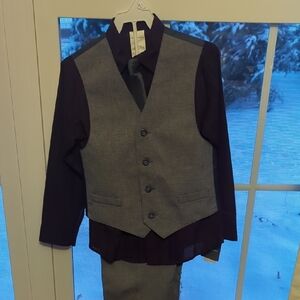 Van Heusen Gray and Purple Kids Vest Set